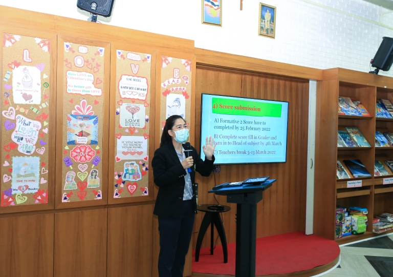  English Program held two meetings, the first one is with the Heads of Subject together with the administrative team and the second one is an overall meeting presided by Ms. Kanokwan Kaewmak (EP Academics Head)