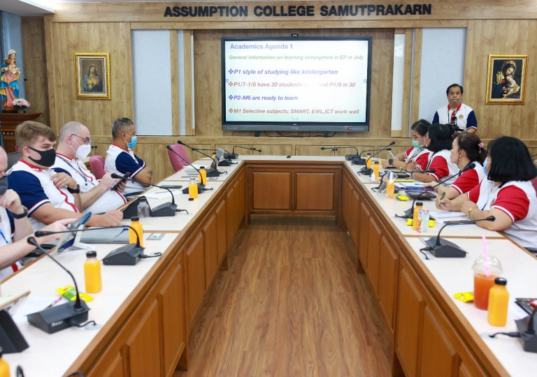 Administrative Building – EP held its first monthly meeting, called by Bro.Dr. Pisutr Vapiso, to address issues solved and to discuss the student’s and EP achievements gained through team cooperation and support and how to further improve it, August 6, 20