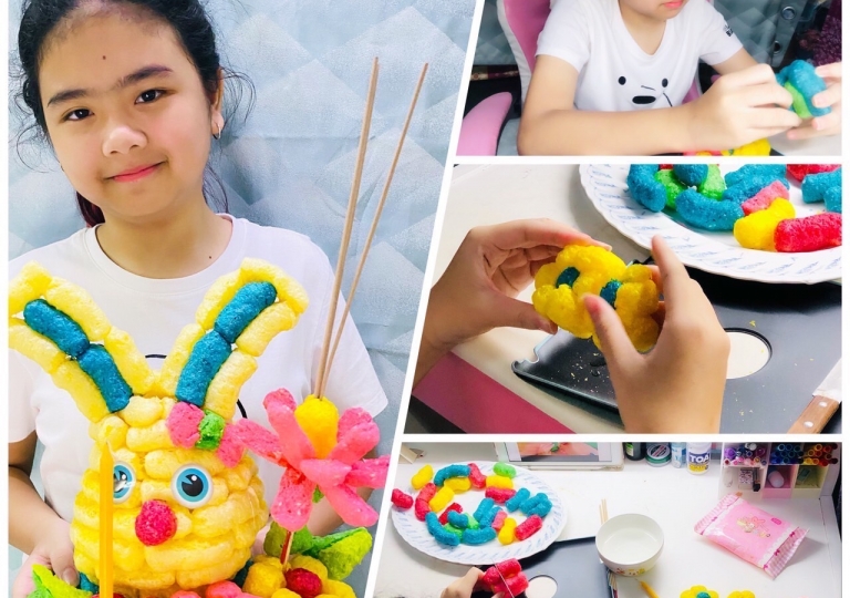 Primary 6 students are tasked by Ms. Amornpan, Career subject teacher, their own version of Krathong. The learners enjoyed applying their creativity and artistic skills while making it for the Loy Krathong festival also known as Thai Festival of Lights.