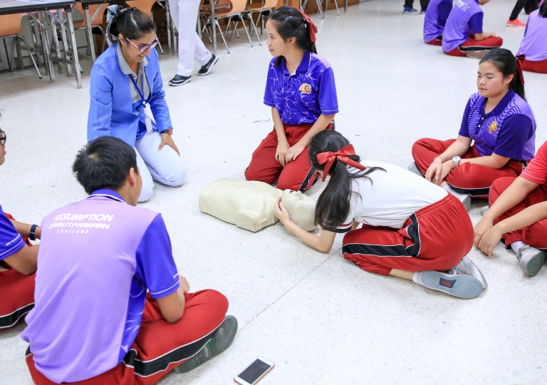 September 13, 2019 Synphaet Hospital first aid training Secondary 6