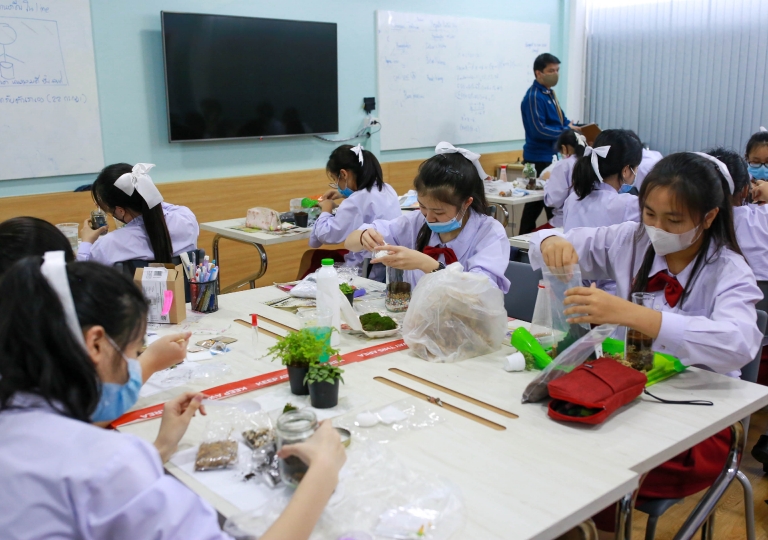 St. Gabriel Building – English Program Secondary 3 students showcased their creative skills in Arts Fun subject Free Form Landscape Painting activity planned by Mr. Pinder Belino Jr., July 15, 2020.