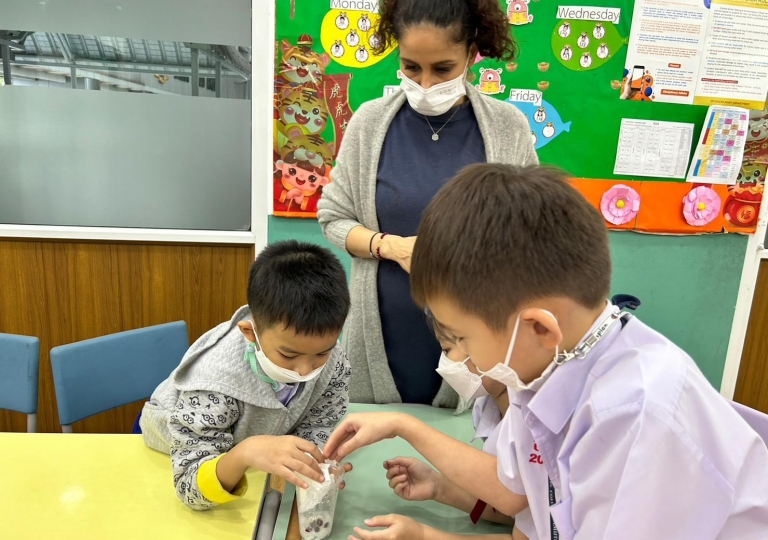Primary 2 students had a fun science activity “Seed Germination: Grow and Glow”, planned by Miss Narges Rahimiparvar together with Miss Supimporn Sutantiwannakul, on 6 July 2023.